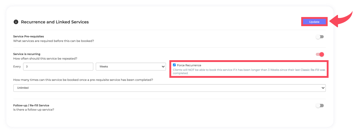 How to set Enforced Recurrence – Cojilio Help Center